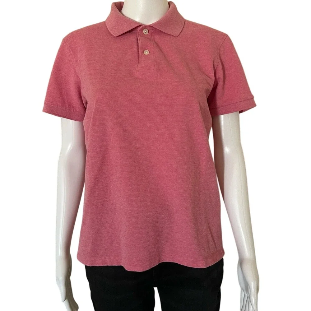 UNIQLO Pink Short Sleeve Cotton Blend Classic Basic Preppy Polo Shirt Small‎